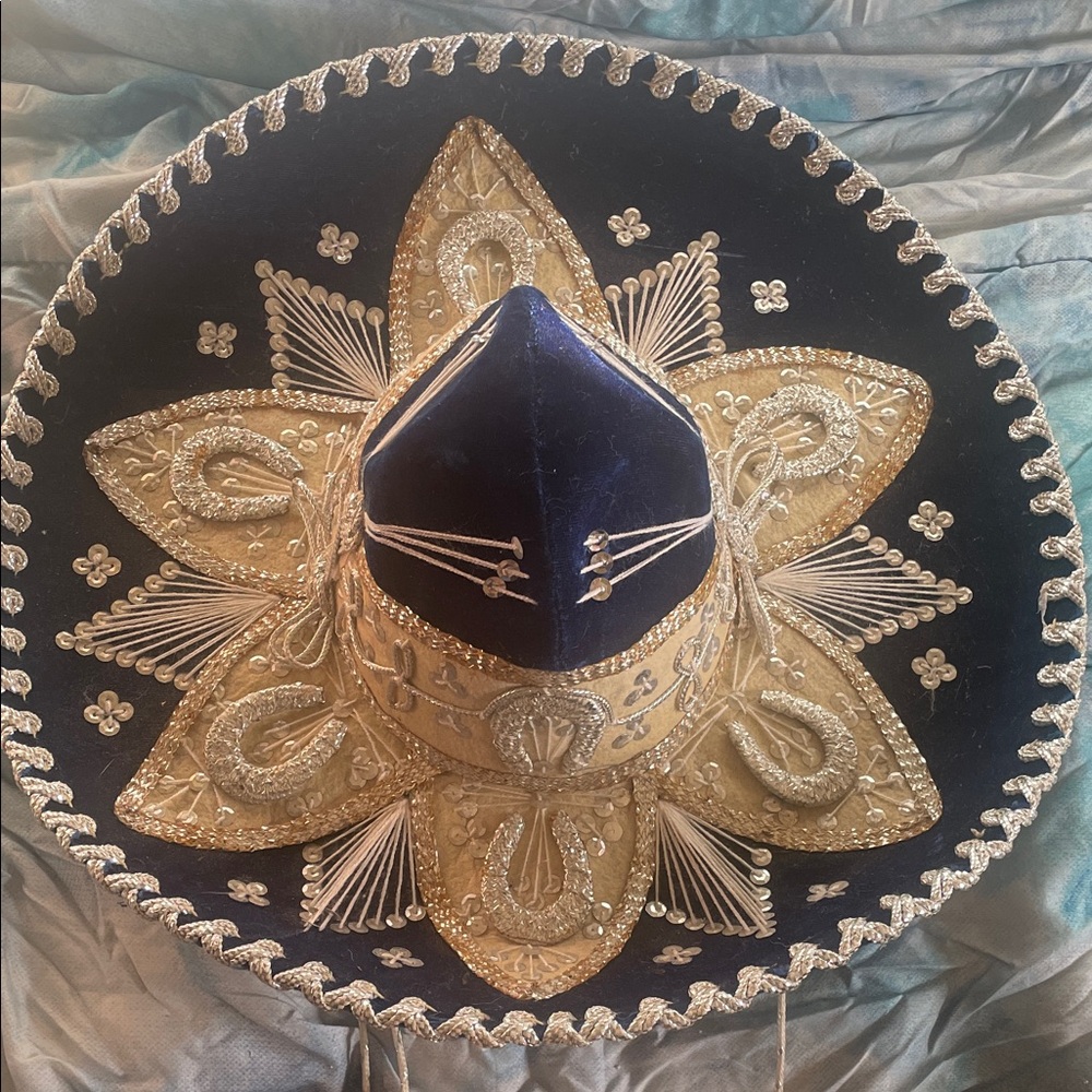 Navy and Gold Decorative Sombrero
